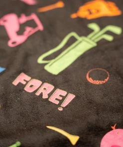 Fore Golf Microfiber Tour Towel -Cheap Fairway Woods Store svart.fore .closeup min